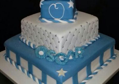 3 Tier Blue Shoes Cake