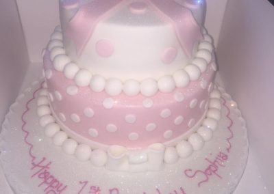 2 Tier Pink Bow