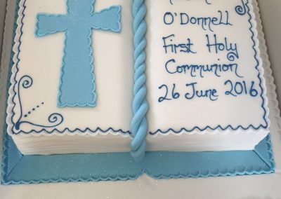 Blue Book with Cross Cake