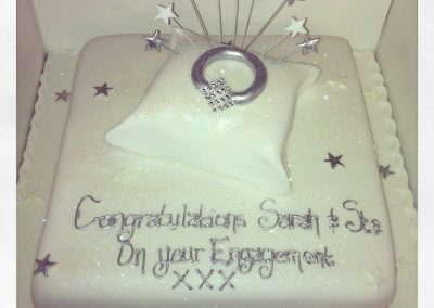 Ring on Pillow Engagement Cake