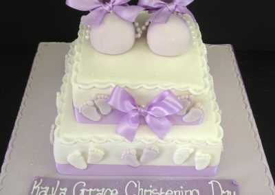 2 Tier Purple Shoe Cake