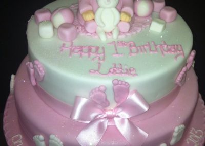 2 Tier Baby and Teddy Cake