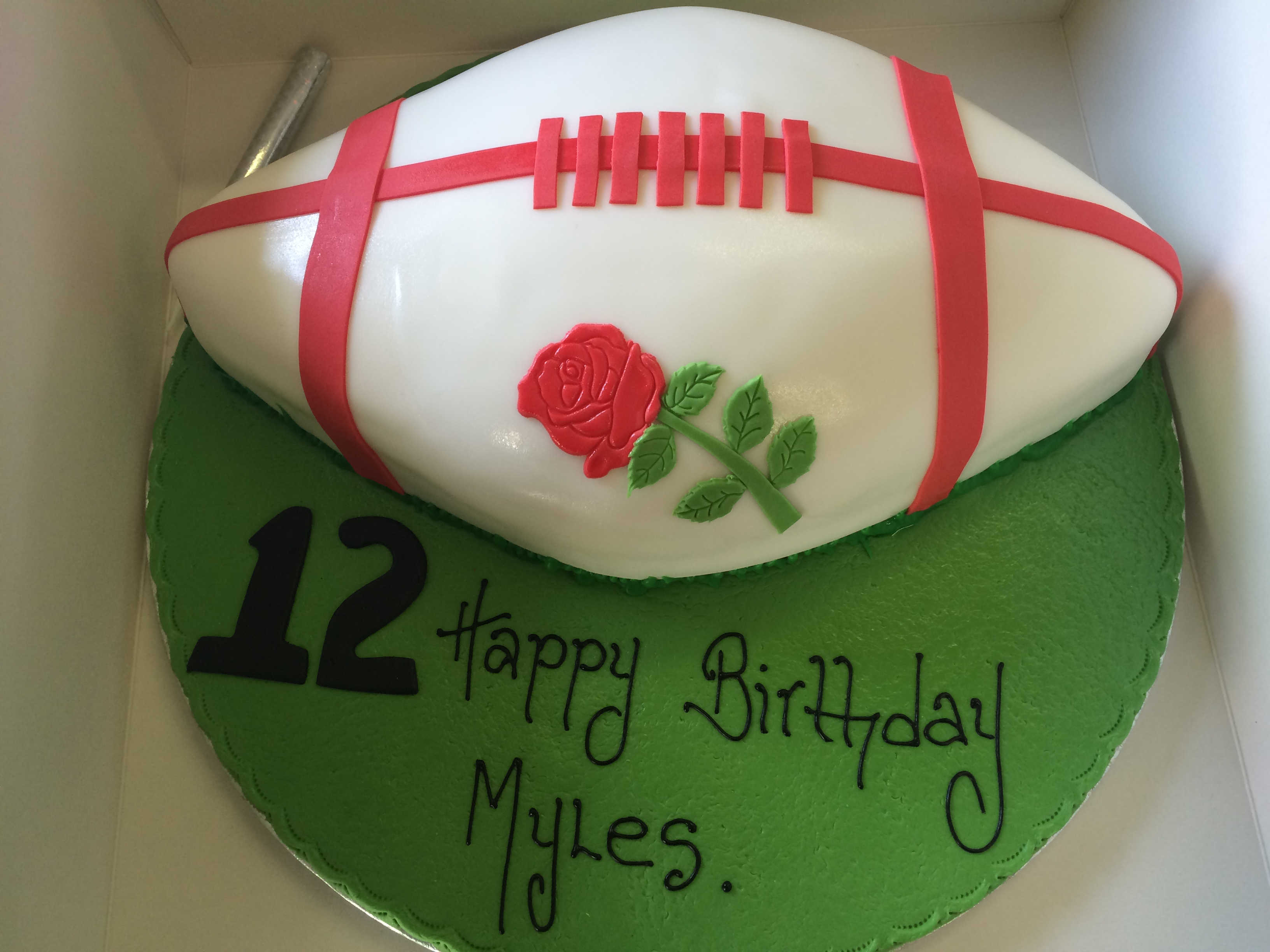 Edible rugby cake topper Decoration
