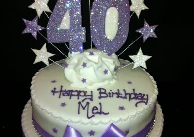 Purple Glitter and Stars Cake