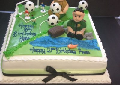 Fishing & Football Cake